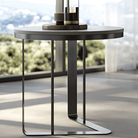 ZGN92084 Modern Metal Yuvarlak C Yan Sehpa