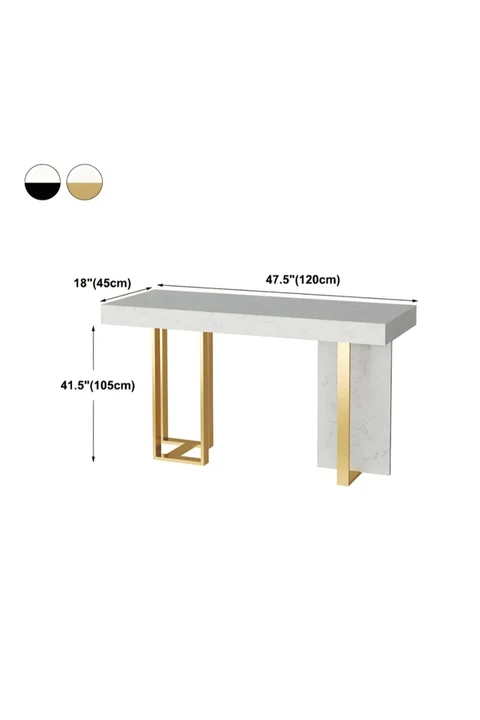 KC-0117 Demir Bar Yemek Masası, Beyaz MDF Üst, Dikdörtgen