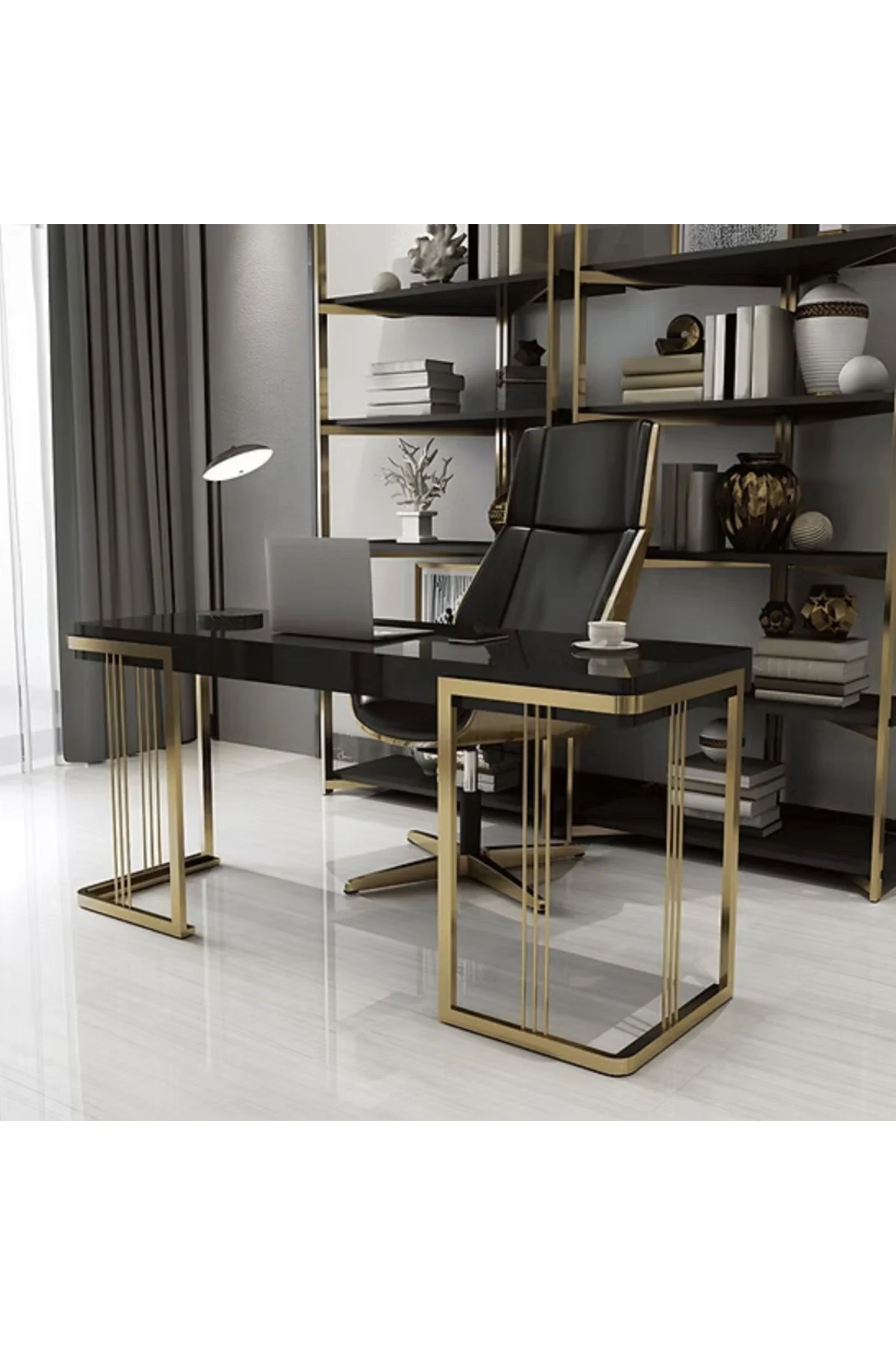 ÇLM780 Modern Dikdörtgen Çalışma Masası MDF Üstlü Metal H Ayaklı