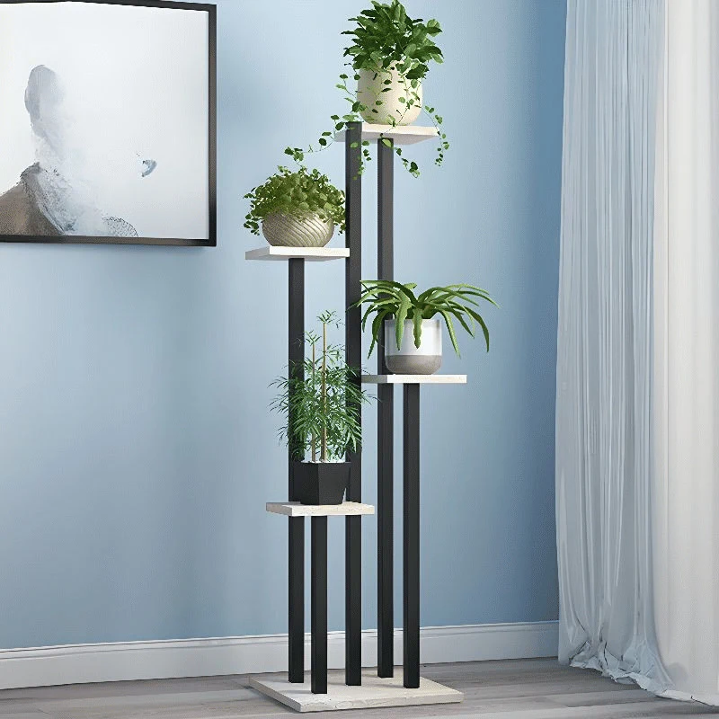 BTK570959 Modern Ahşap Metal Bitki Standı