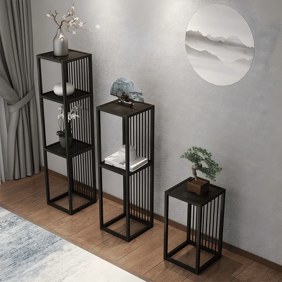 KC-0133 Kare Metal Bitki Standı, Çok Katlı Salon Çiçekliği