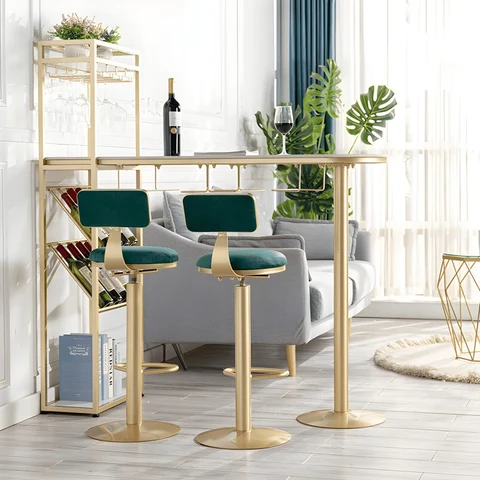 BRM806 Modern Dikdörtgen Bar Masası MDF Üstlü Metal Ayaklı
