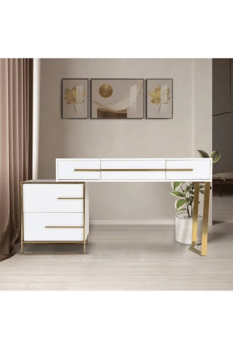 MYJ8640 Metal Makyaj Masası Gold