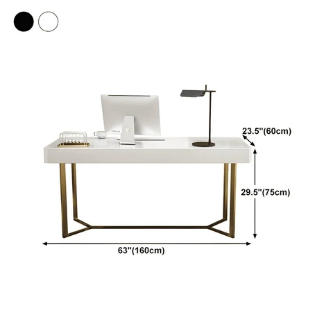 KC-0243 Modern Minimalist Yazı Masası, Dikdörtgen Metal Ayaklı Çalışma Masası