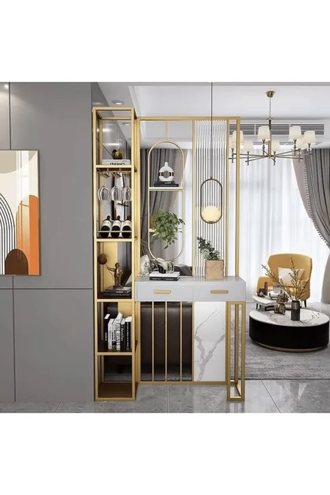 SPR6187 Modern Metal Bölme Panel Raflı Ayakkabılık Ünitesi