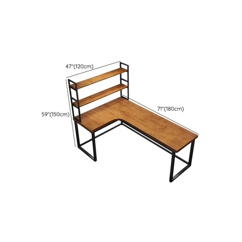 ÇLM4060 Modern L Şekilli Çalışma Masası Ahşap Metal Ayaklı