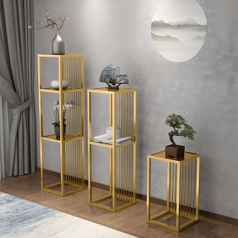 KC-0133 Kare Metal Bitki Standı, Çok Katlı Salon Çiçekliği