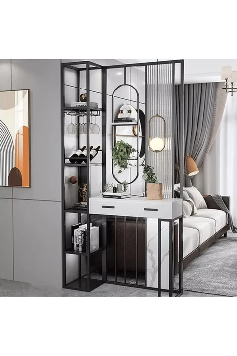 SPR6187 Modern Metal Bölme Panel Raflı Ayakkabılık Ünitesi