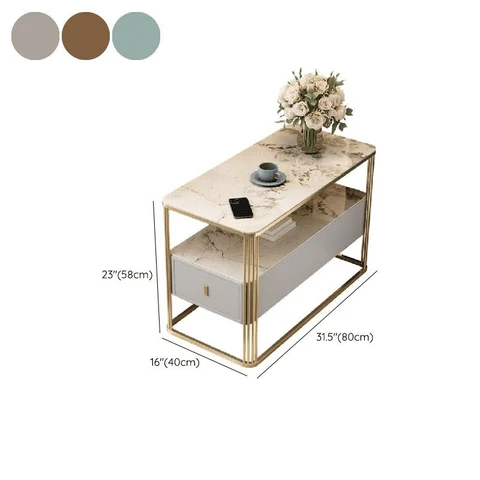 ZGN02710 Lüks MDF Tablalı Çekmeceli Yan Sehpa