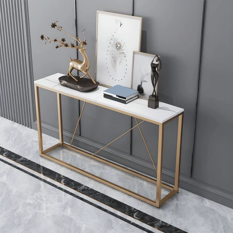 DRS-K1 Modern Dikdörtgen Konsol Masa MDF Metal Ayaklı