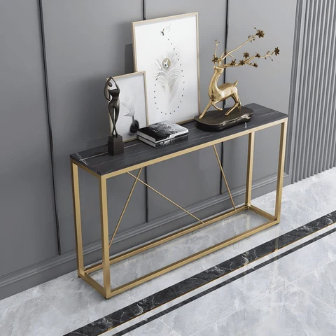 DRS-K1 Modern Dikdörtgen Konsol Masa MDF Metal Ayaklı