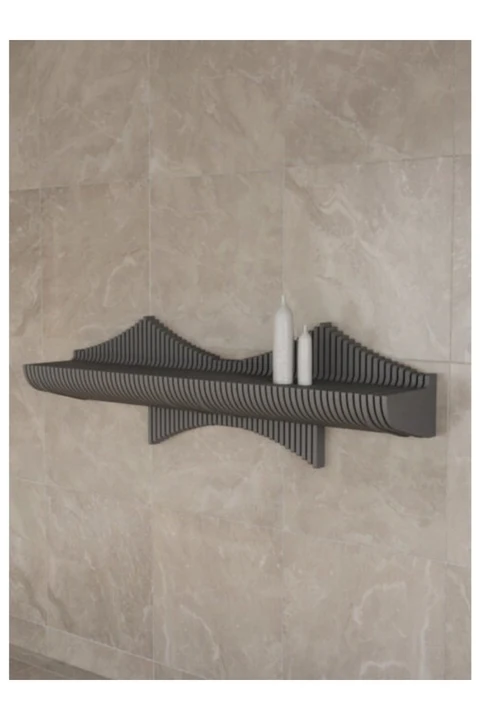 KC-079 Dalgalı Raf Tasarımı – Modern Antre Giriş Duvar Rafı - Parametrik