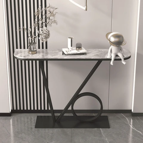 DRS-02 Modern Dikdörtgen Konsol Masa MDF Metal Ayaklı