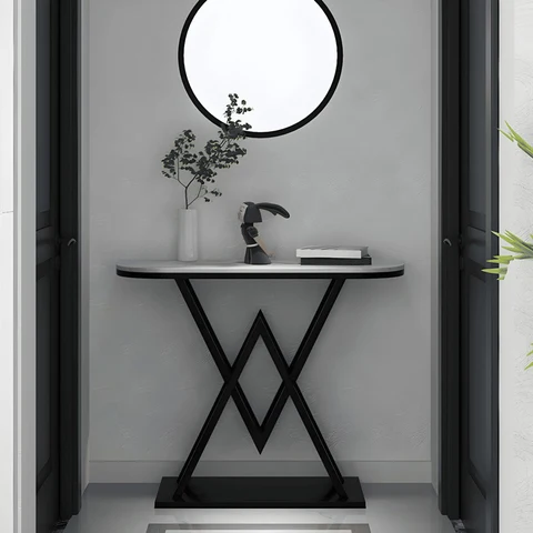 DRS-070 Yarım Daire Dresuar Masa MDF Metal Ayaklı