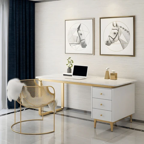 KC-0248 MDF Ofis Masası, 3 Çekmeceli Metal Çalışma Masası