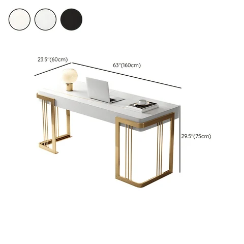 ÇLM510 Modern Dikdörtgen Çalışma Masası MDF Üstlü Metal Kızak Ayaklı Çekmeceli