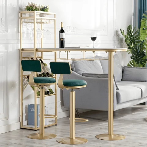 BRM806 Modern Dikdörtgen Bar Masası MDF Üstlü Metal Ayaklı