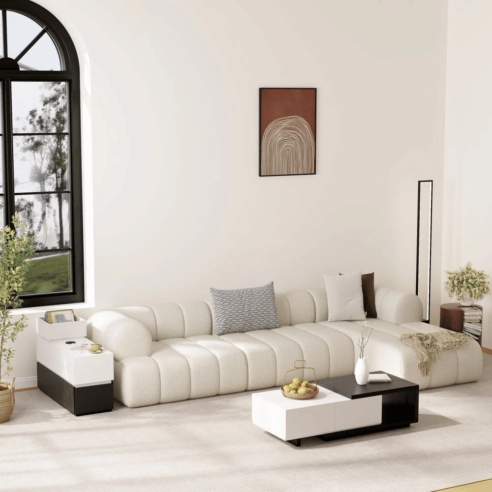 SHP7347 Modern 2 Çekmeceli Dikdörtgen Yan Sehpa