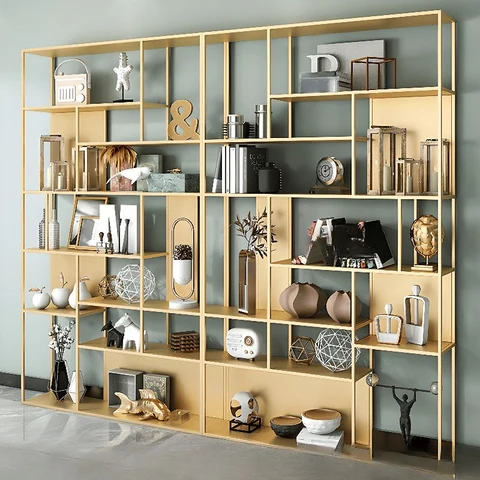 KC-0237 7-Katmanlı Modern Metal Kitaplık ve Teşhir Rafı