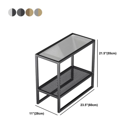 ZGN12681 Modern Cam Tablalı Metal Çerçeveli Yan Sehpa