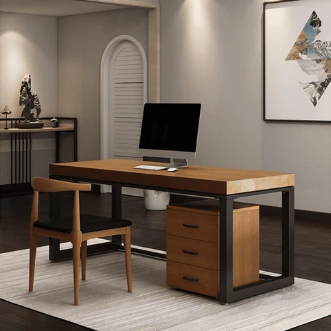 ÇLŞ7939 Modern MDF Ofis Masası Metal Çalışma masası