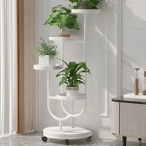BTK39892 Modern Tekerlekli Metal Bitki Standı