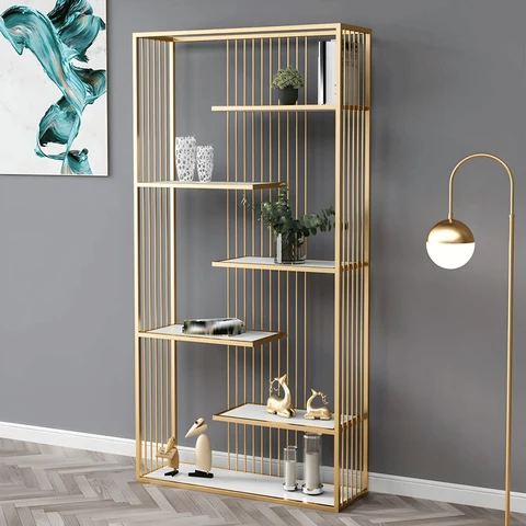 KTP6546 Modern Dikdörtgen Kitaplık Ahşap Raflı Metal İskeletli