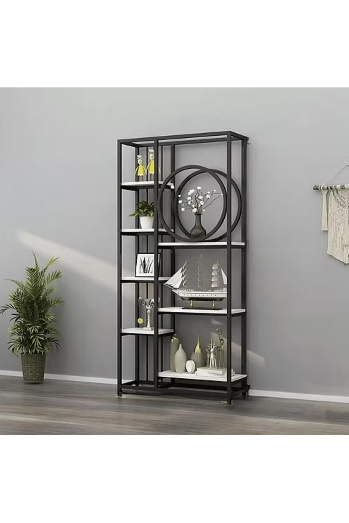 KC-0172 Geometrik Metal Kitaplık Tasarım Mobilya