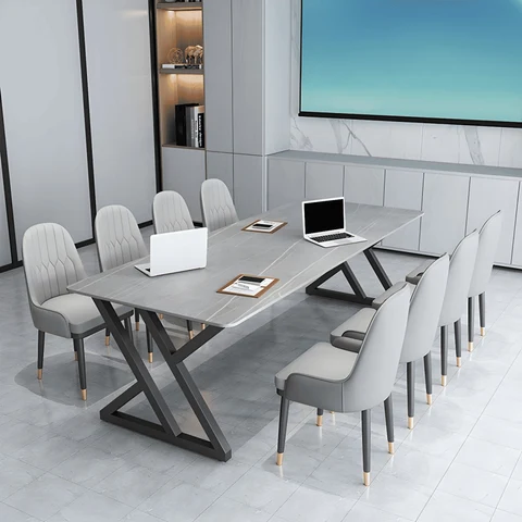 ÇLM6845 Modern Dikdörtgen Çalışma Masası MDF Üstlü Metal Kızak Ayaklı