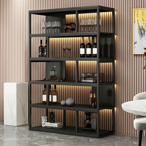 ŞRP5410 Modern Dikdörtgen Şaraplık Metal Ayaklı