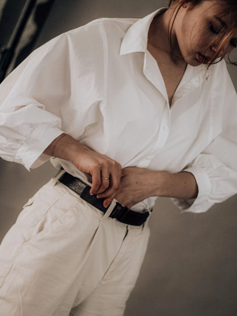 Oversize Poplin Gömlek, Beyaz