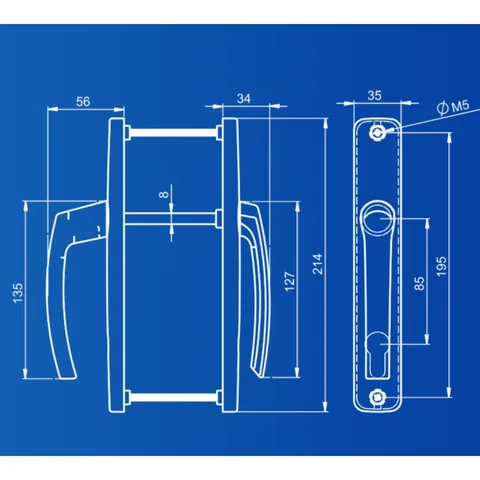 Flat Panjur Altı Kapı Kolu Beyaz