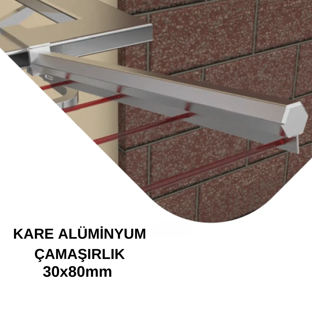 Alüminyum 30X80 Parlak Çamaşırlık Askısı