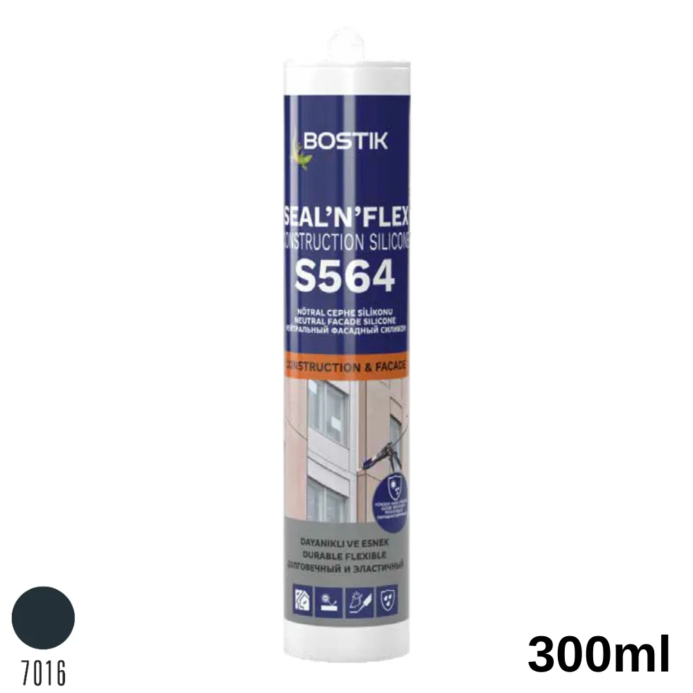 Bostik S 564 Nötr Cephe Silikon 300 Ml Antrasit Gri