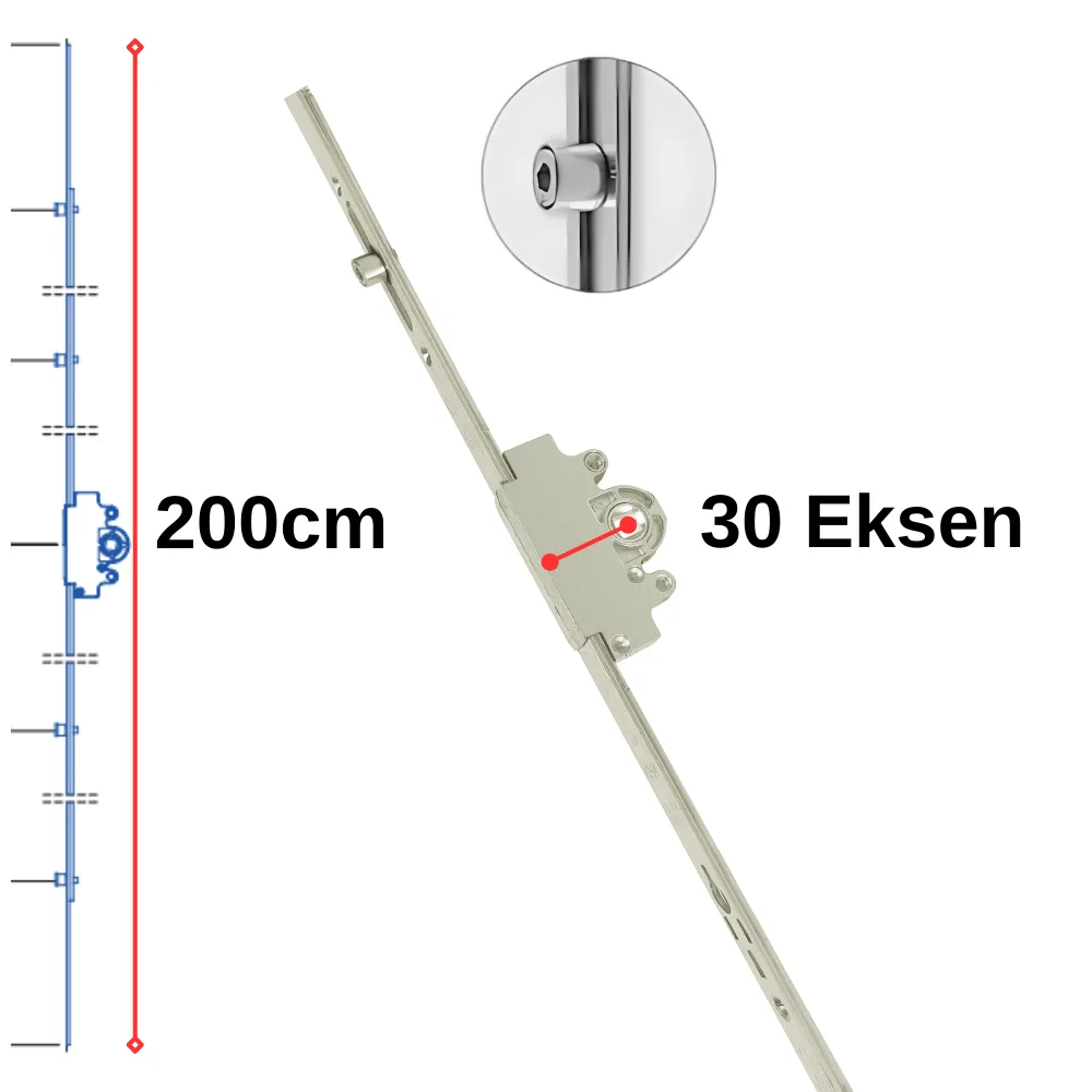 Endow 2000 Mm Tek Açılım (Geniş) İspanyoleti Zamak 30 Mm