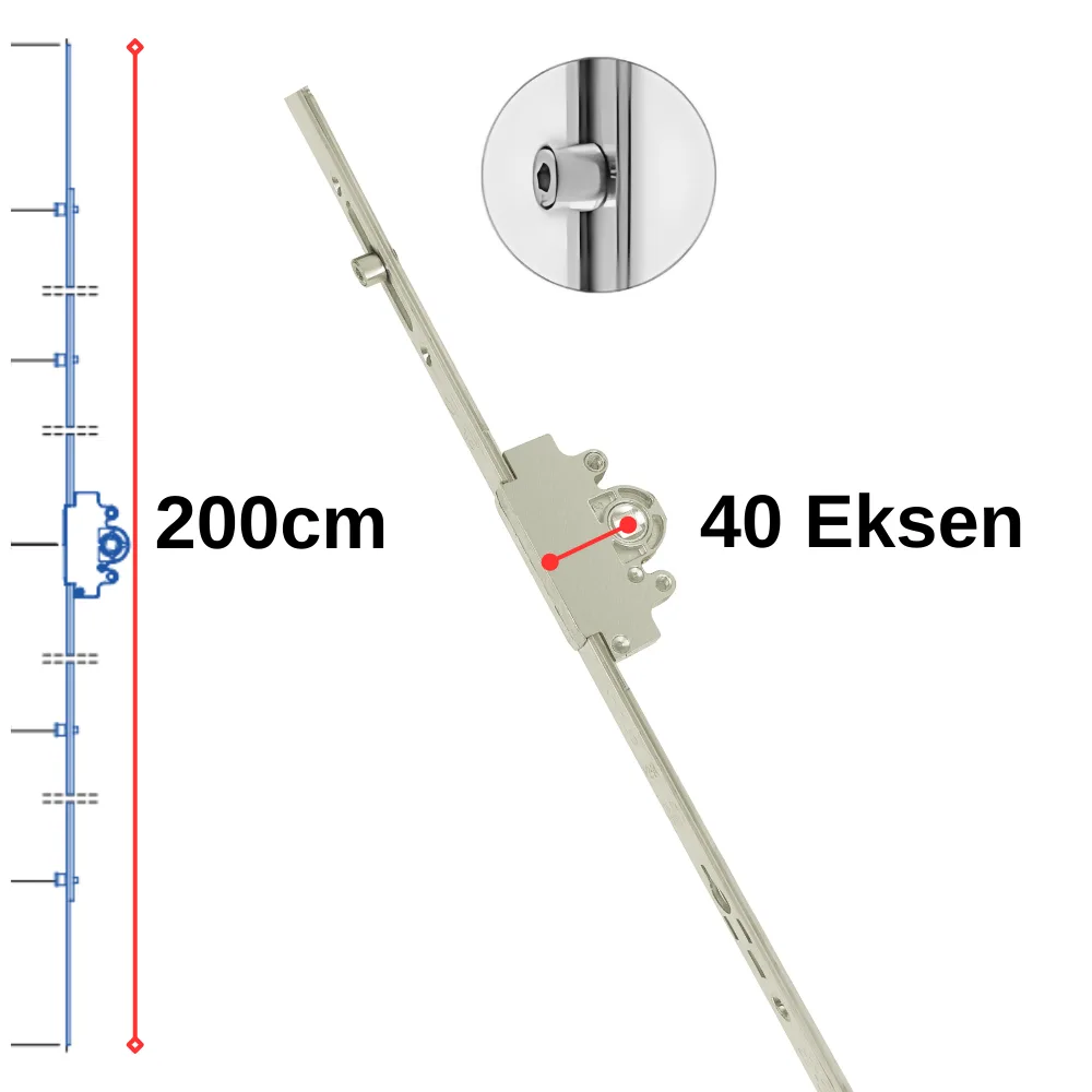 Endow 2000 Mm Tek Açılım (Geniş) İspanyoleti Zamak 40 Mm