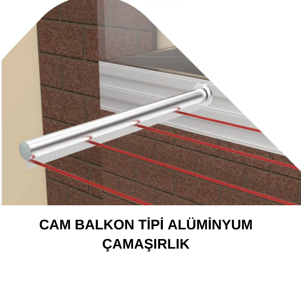 Alüminyum Parlak Çamaşırlık Cam Balkon Tipi
