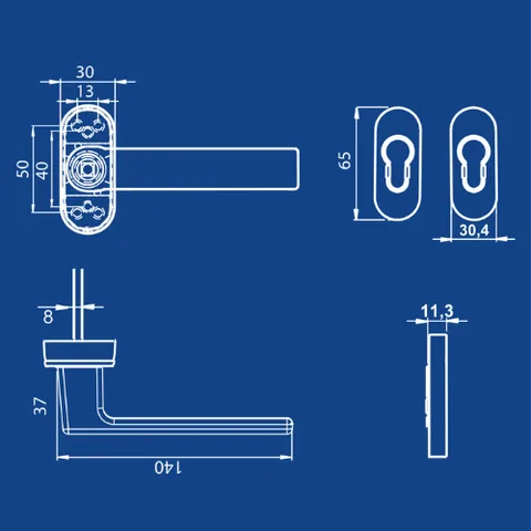 Monaco Alüminyum Basma Kol Antrasit Gri