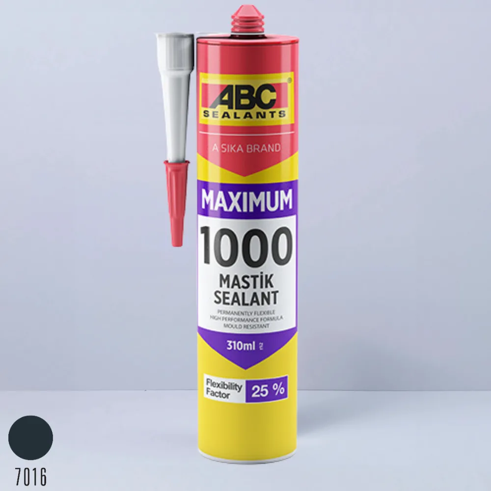 ABC 1000'lik Silikonlu Mastik Maximum Ultra Antrasit Gri