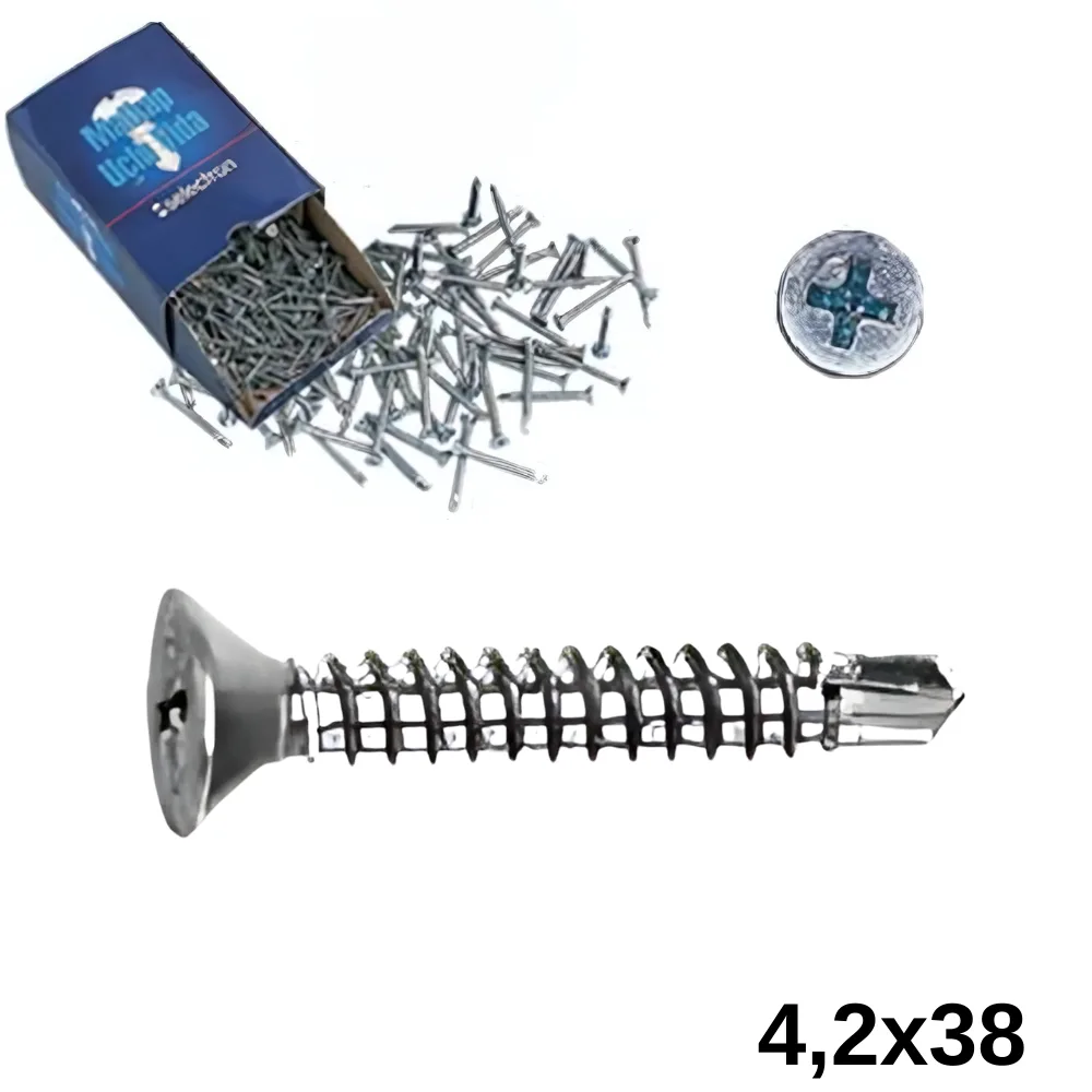 Selectron 4,2X38 Yıldız Havşa Başlı Matkap Uçlu Vida 1000 Ad.