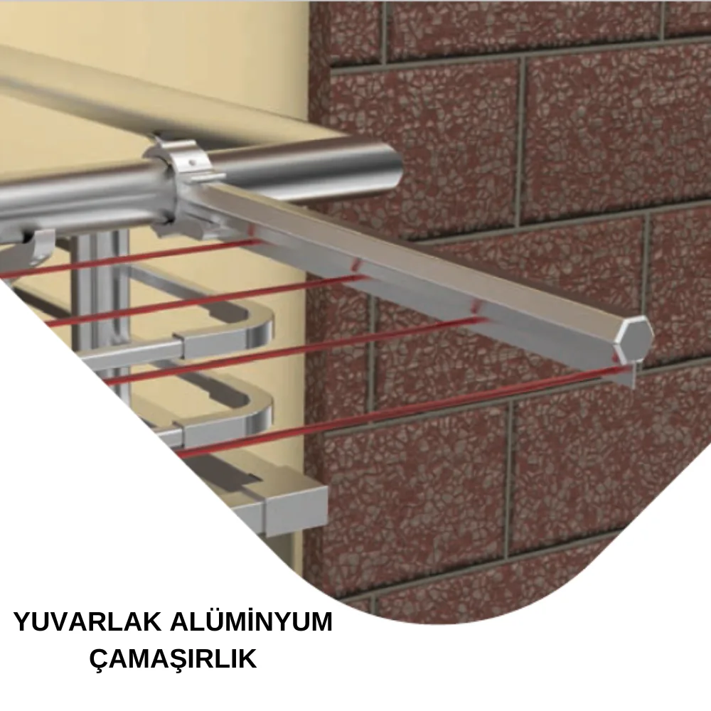 Alüminyum Parlak Çamaşırlık Askısı Yuvarlak