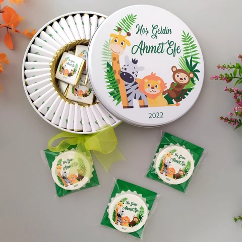 Safari Konsept 50 Çikolata 25 Yuvarlak Açacak Magnet