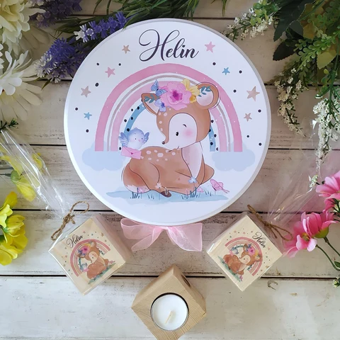 Bambi Konsept 50 Çikolata 25 Ahşap Küp Mum