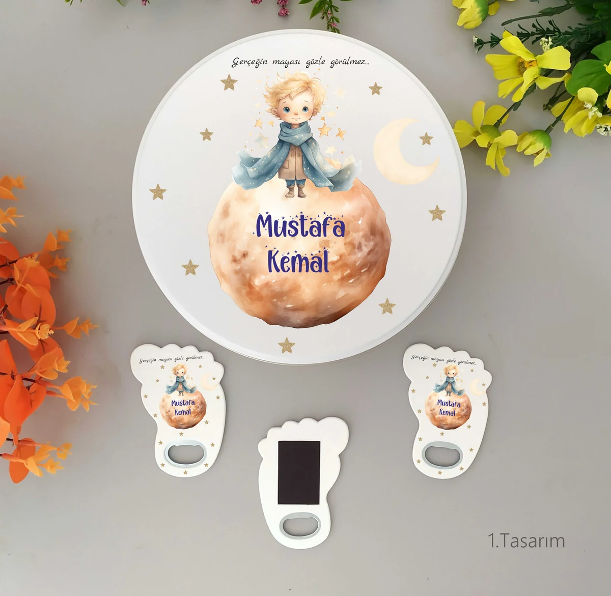 Küçük Prens Tema 100 Bebek Çikolatası 25 Açacak Magnet