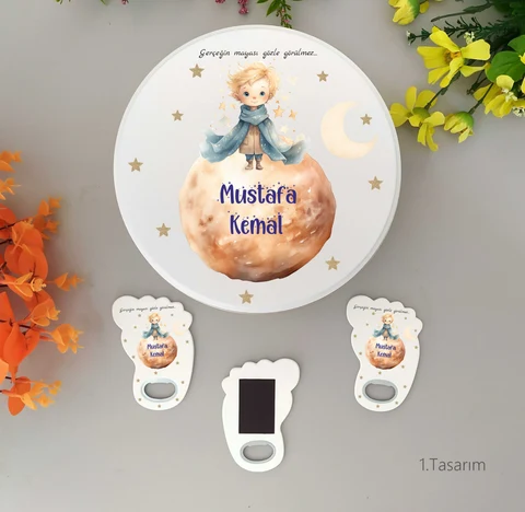 Küçük Prens Tema 100 Bebek Çikolatası 25 Açacak Magnet
