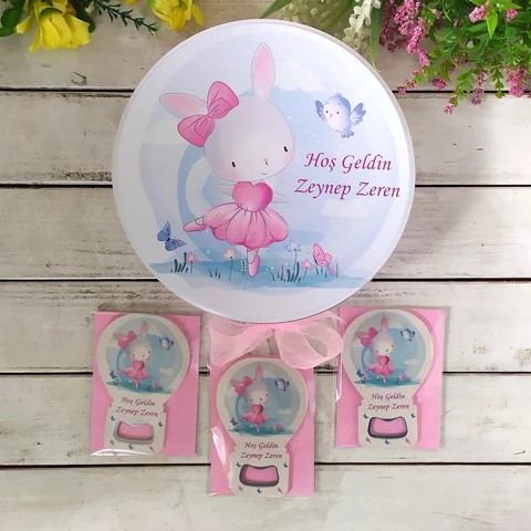Tavşan Konsept 50 Çikolata 25 Balon Açacak Magnet