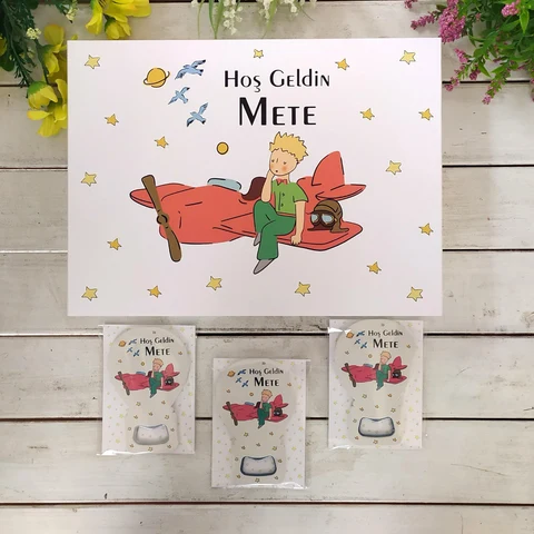 Küçük Prens Konsept 32 Çikolata 15 Balon Açacak Magnet
