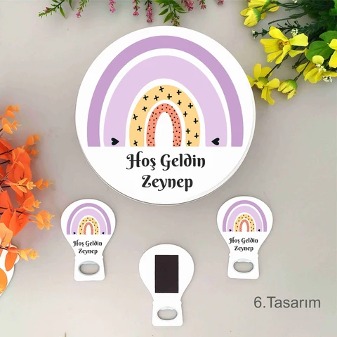 Yeni Sezon Gökkuşağı Tema 100 Bebek Çikolatası 25 Açacak Magnet