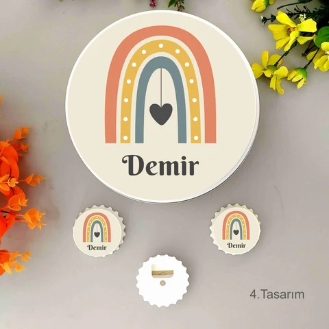 Yeni Sezon Gökkuşağı Tema 100 Bebek Çikolatası 25 Açacak Magnet