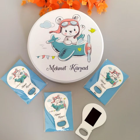Uçak Konsept 50 Çikolata 25 Balon Açacak Magnet
